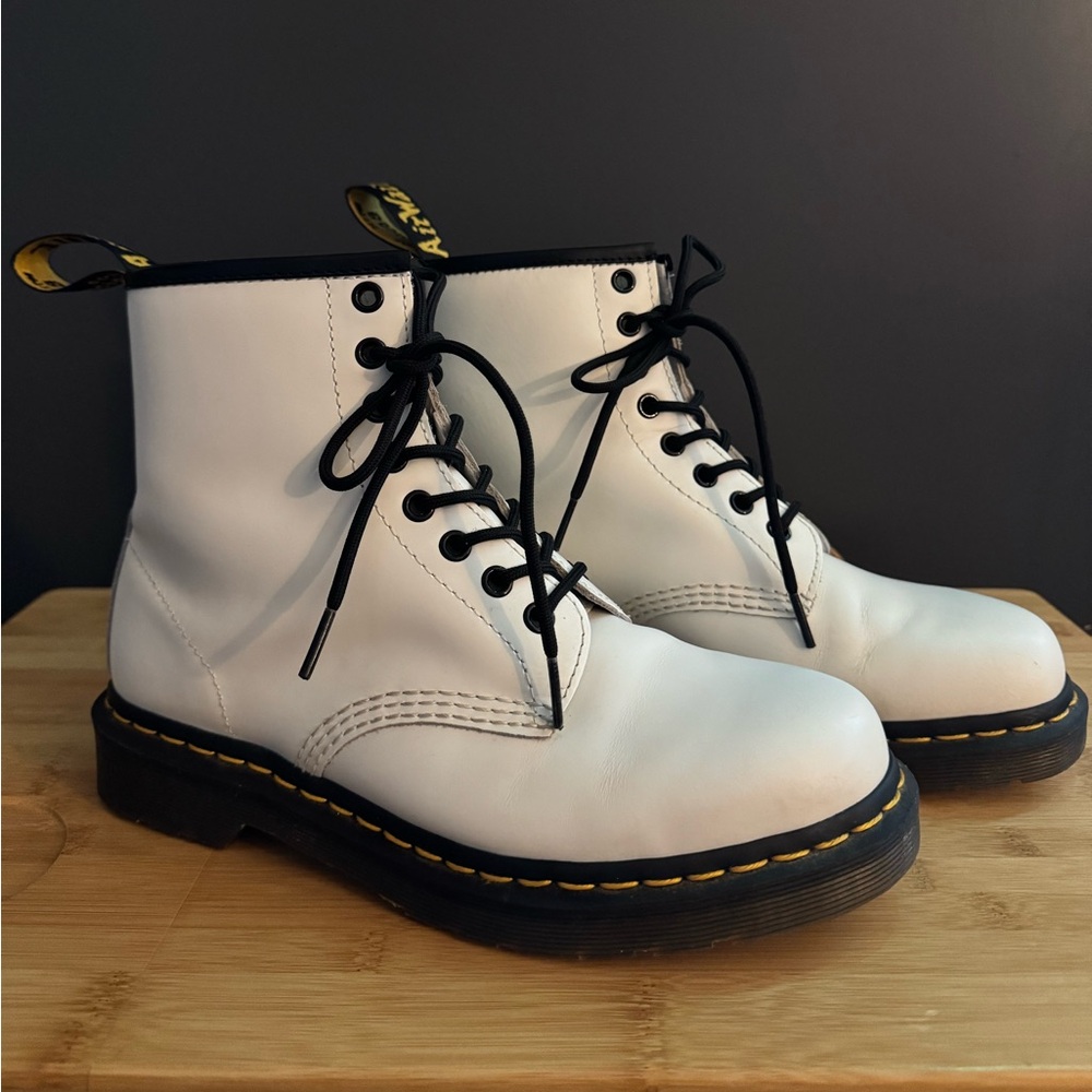 Dr. Martens White Zavala Combat Boot